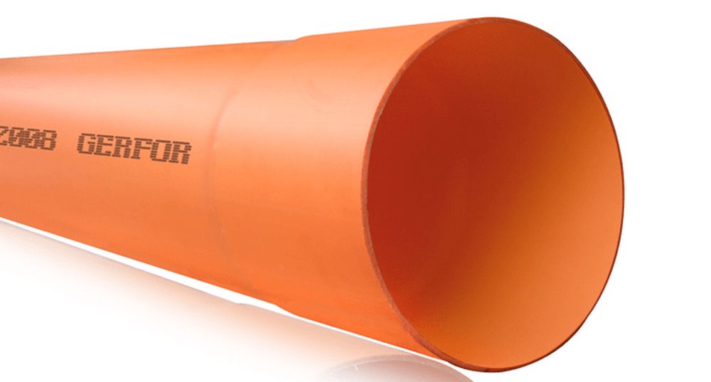 Tubo PVC naranja para drenaje